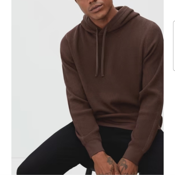 Everlane Other - Everlane The Waffle-Knit Hoodie In Coffee Brown Size Medium